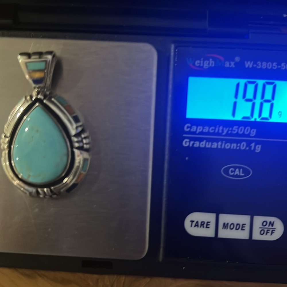 CAROLYN POLLACK turquoise with inlay accent pendant - Picture 8 of 8